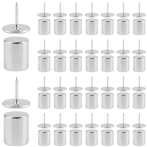 UFURMATE Magnetische Reißzwecken, 30 Stück, Pinnnadeln für Poster und Fotos, magnetische Reißnägel für Korktafel, Metall-Pinnnadeln zum Auszahlen von Fotos (Silber)