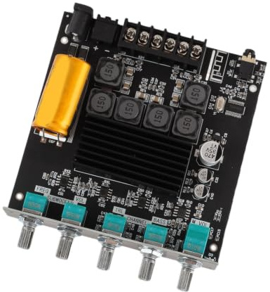 Aramox Zk-Tb21 Módulo de Amplificador de Potencia, Placa o con Subwoofer, Control bajo y Agudos, Amplificador Portátil para Altavoces, Entrada o AUX y