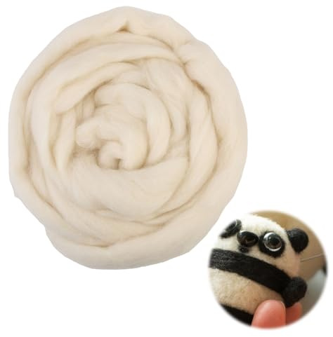 Filzwolle Trockenfilzen 100 Gramm Beige Füllwolle Für Bastelarbeiten Wollfilzen Ideal Für DIY Projekte Kreative Kunsthandwerk Materialien Für Erwachsene Hobbymaterialien