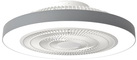 Depuley Ventilateur de plafond encastré: Ventilateurs de plafond discrets de 20 pouces pour chambre à coucher avec éclairage - Application et télécommande Ventilateur sans pales gris pour cuisine