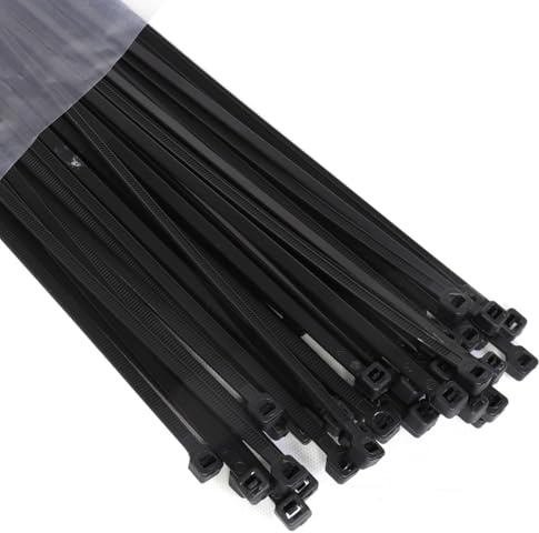 enTie Black Cable Ties 4.8mm x 400mm Nylon 66 UL Approved [50 Pack]