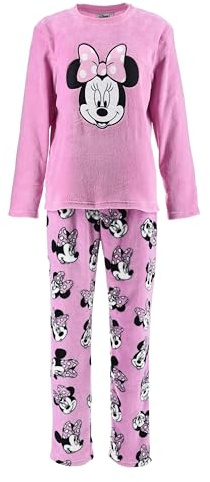 Disney Minnie Mouse Pigiama da Donna, Maglietta e Pantaloni Lunghi, Set da 2 Pezzi in Morbido Pile, Regalo per Donne, Ragazze e Adolescenti