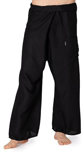 PANASIAM Fisherman Pants Viscose, Black, L