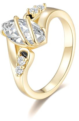 TUSRORSU Bague de fiançailles en argent sterling 925 avec moissanite taille marquise de 2 carats pour femme, couleur D, clarté VVS1, taille 5-9