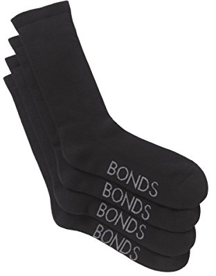 Bonds Men's Very Comfy Crew Socks - 2 Pack, Black (2 Pack), 11+ / Large