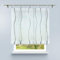 HongYa Raffrollo mit Wellen Druck Transparenter Voile Raffgardine Vorhang mit Schlaufen H/B 140/120 cm Weiß Silber