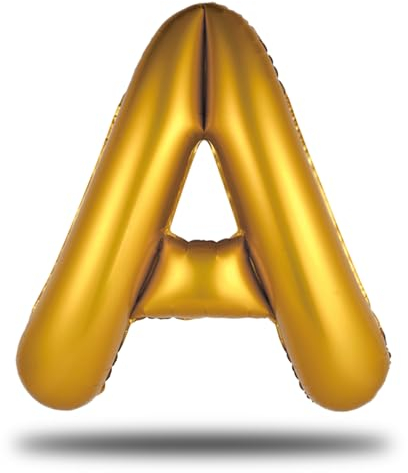 FUNXGO XXL Groß Folienballon Buchstaben A Gold -Riesen Alphabet ca. 100m - Verstärktes Material - Helium oder Luftfüllung - Perfekt für Geburtstag, Hochzeit, Party Dekoration & JGA - Ballon A Gold