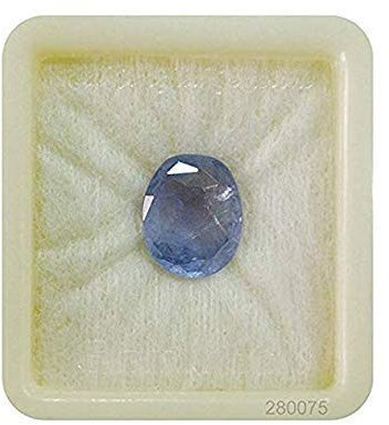 Sidharth Gems Blauer Saphir 8,25 Ratti 7,62 Karat unbeheizter und unbehandelter Neelam-Edelstein, Lose Edelsteine, Blauer Saphir