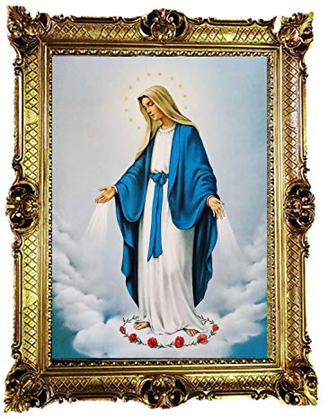 Mutter Jesu Christi Maria Magdelena Antik Barock Rahmen Barockrahmen mit Bild Wandbild 70x90cm Kunstdrucke Gemälde Religiöse Bilder Kunst von Heiligen Heiligenbild Repro für Home Büro Praxis Café 58B
