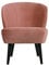 WOOOD Sara Sessel, Vintage Samtstoff Polstersessel Loungesessel Polsterstuhl Relaxsessel Clubsessel - Alt Rosa - 59x71x70 cm