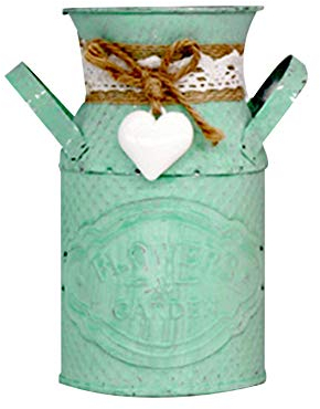 AchidistviQ Runde zylindrische Blumentopf-Übertopf Eisen Kunst Garten Wohnzimmer Dekoration grün