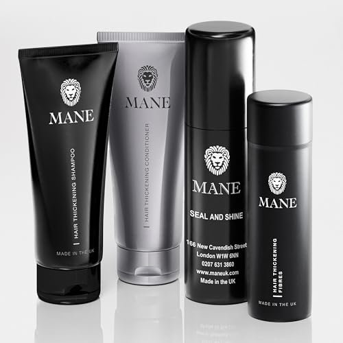 MANE - haarverdickende Fasern Reisepack mit Shampoo, Conditioner und Glanzspray - Hasel