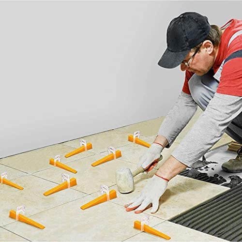 400PCS Tile Leveling System, 2 mm Leveling Spacer Clips DIY Tiles Leveler Spacers for Ceramic Tile and Stone Installation, Tile Leveling mat Floor Tile Spacers Wall Tile Leveling System