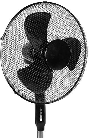 Dina Housewares Cross Base Freestanding Oscillating 16 Pedestal Fan With Adjustable Speeds (Black)