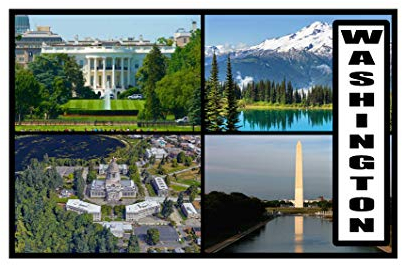 Washington D.C - USA - Post Card Style Fridge Magnet - Large Size (7cm x 4.5cm) - Gift Idea - Tourism