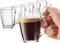 Bormioli Rocco Juego de 6 tazas de café de vidrio, 10¾ onzas con mango práctico, vasos de té para bebidas frías y calientes, resistentes a los golpes térmicos, vidrio templado, para capuchino, latte,