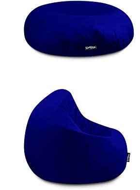 BuBiBag Beanbag Sitzkissen für Kinder & Erwachsene | Bodenkissen in 32 Farben & 3 Größen | Sitzsack für Indoor Outdoor | Wasser- & schmutzabweisend Material (Marine/dunkelblau-Erwachsene XL)
