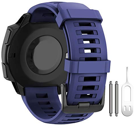 ANBEST Armbändern Kompatibel mit Garmin Instinct/Instinct 2 Armband, Weiches Silikon Uhrenarmband Sport Ersatzarmband für Garmin Instinct, Dunkelblau