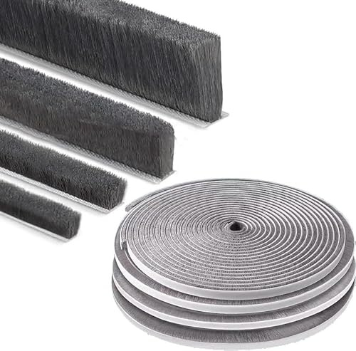 Bürstendichtung Meterware mit Nut von 5mm bis 25mm für Fliegengitter Dichtung Fenster Türen Insektenschutz Rolladen Rolläden mit Nut (10, 4,8 x 25mm)