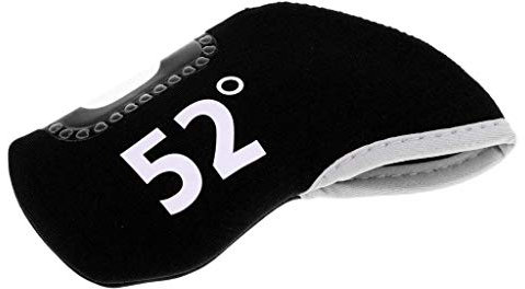 Tuoservo Golf Iron Head Cover Club Heads Protector Wedge Headcovers with Clear Window for Left or Right Handed Clubs 1pcs (52 Degree Black)