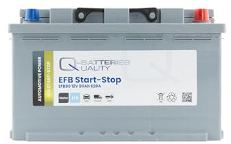 Q-Batteries Start-Stop EFB Autobatterie EFB80 12V 80Ah 620A