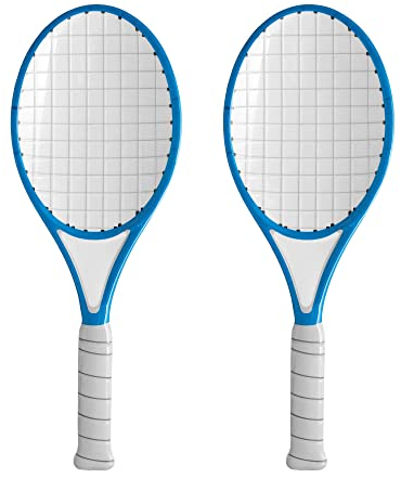 UP ware Tennis Melamin Salatbesteck, Servierutensilien-Set, inkl. 2 Servierlöffel zum Werfen von Salat, Nudeln, Blau, Weiß, 27 cm, 2 Stück