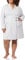 Amazon Essentials Women's Lightweight Waffle Mid-Length Robe (Available in Plus Size), Light Grey, M