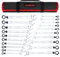 STARWORK True Mechanic™ 20 Pc. Reversible Ratcheting Combination Wrench Set, Non-Slip, Long Pattern, SAE, Metric, Professional, with Portable Roll-Up Pouch Bag
