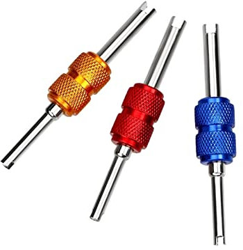 3 Pcs Démonte Obus de Valve Deux Têtes Tournevis Outils de Reparation de Valve des Pneus pour Valves de Pneus Valve Core Remover (13,8 * 75 mm) pour Réparation de Pneu pour Vélo Moto Voiture Camion