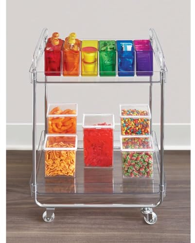 The Home Edit by iDesign Clear 2 Shelf Rolling Cart with Lockable Wheels
