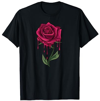 Bleeding Rose Tattoo Style Blutende Rose T-Shirt