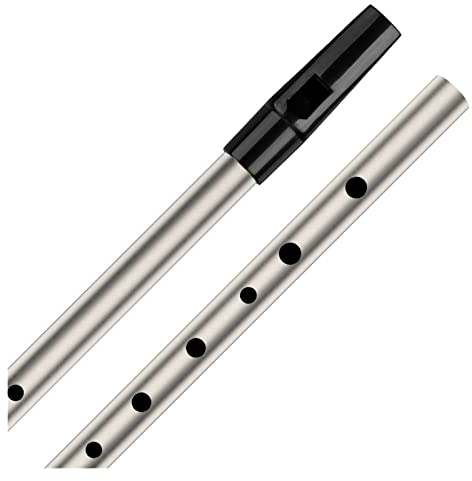 ZUZU Anfängerflöte Irische Pfeife Zinn Pfeife Vernickelt Messingrohr High C Scottish Penny Whistle Six- Hole Pfeife Querflöte