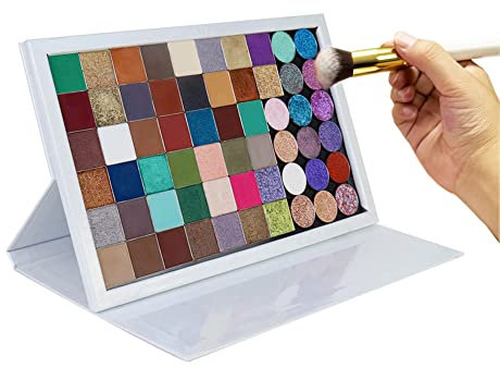 SZDYM Starke, tragbare iPad-Stil, standbar, große, leere magnetische Organizer-Palette, große weiße holografische Karton-Magnetpalette, hält 60 Stück 26 mm runde oder quadratische Pfannen.