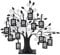 Family Tree Photo Frame, 6 Hanging/12 Hanging Photos Display Family Photos Frame Display Tree with Hanging Pictures Frames Home Decor, Free Standing Family Tree Metal(L-With 12 6.8*4.8cm photo frames)