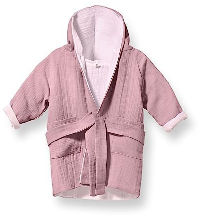 Mababu Bademantel Kinder mit Kapuze 5-6 Jahre | 100% Bio-Baumwolle GOTS Zertifiziert | Bademantel Baby I Premium Musselin Kinderbademantel für Mädchen & Jungen | Maschinenwaschbar & Trocknergeeignet |