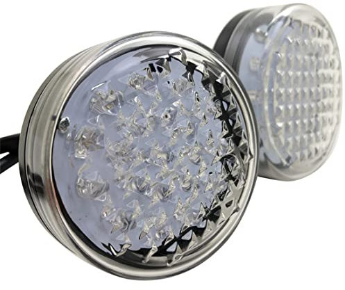 Yecnecty 1 Paar weiße Linse Universal Motorrad Blinker LED-Anzeige ATV rund vorne hinten E8 Lampe Scooter Dirt Bike Blinker