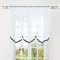 HongYa Gardine Store mit Kräuselband Transparenter Voile Bogenstore Blumenfenster Küche Vorhang mit Satinband H/B 100/300 cm Schwarz