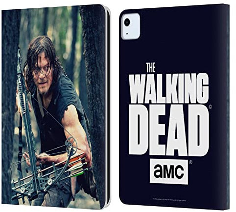 Head Case Designs Licenciado Oficialmente AMC The Walking Dead Estar al acecho Daryl Dixon Carcasa de Cuero Tipo Libro Compatible con Apple iPad Air 2020/2022
