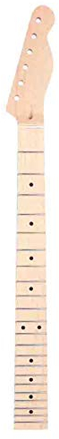 Mástil de Guitarra, 22 Trastes Mástil de Guitarra Eléctrica de Madera de Arce con Puntos de Marca Negra para Guitarras de Estilo TL (Con línea central trasera)