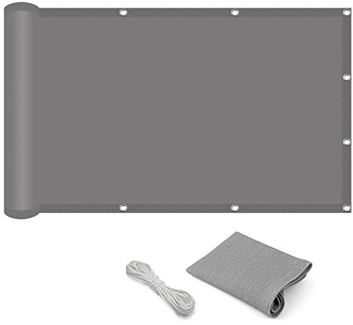 Sonnensegel inkl Befestigungsseile 7 x 9 m,Sonnenschutz UV Schutz Windschutz Reißfest, Sonnensegel für Gartenpavillon Sunset,Wetterschutz Sonnendach, für Garten, Balkon, Camping, Hellgrau