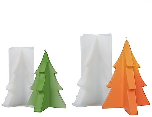 Weihnachtsbaum Silikonform 3D Silikon Weihnachten Kerzenform, DIY Weihnachtsbaum Kerzengießform Kerzenherstellung, Kerzenformen Zum Gießen Weihnachten Deko Für Aromatherapie, Schokolade (Stil B)