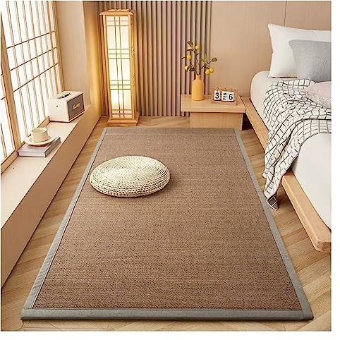 XILYZMO Naturfasern Bambus Teppich, Japanisch Traditionell Bambus Teppichboden, rutschfest Atmungsaktiv Krabbelmatte, Sommer Matte Für Bett Meditationsraum (Farbe : 0.70(in), Größe : 35.4 x 78.7(in)