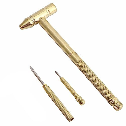 Martello in ottone, 5 in 1 multifunzione a doppia testa Mirco Hammer Set con cacciavite per la riparazione di gioielli orologi