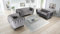 Kuechen-preisbombe Edles Chesterfield Sofa Set 3+2-1 Sitzer grau Couch Polstersofa Wohnlandschaft