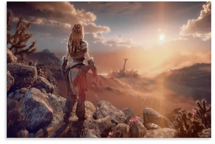 DEEBOW Horizon Forbidden West Kunst-Poster, dekoratives Gemälde, Leinwand, Wandposter und Kunstdruck, modernes Familienschlafzimmer-Dekor-Poster, 30 x 45 cm