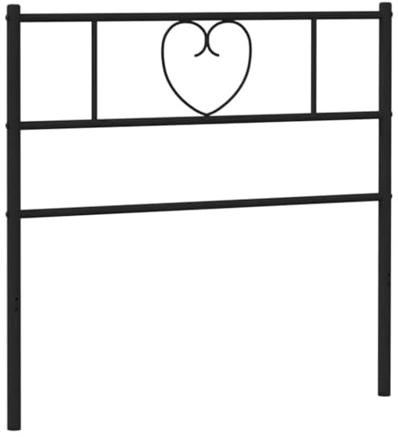 vidaXL Ersatz-Kopfteil, Bettkopfteil aus Stahl Metallkonstruktion, Betthaupt für Bett Metallbett Bettgestell, Bettzubehör Schlafzimmer, Metall Schwarz 90cm