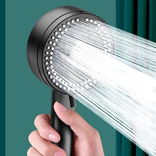 Generic Pomme de douche, pommeau de douche hydroélectrique à 360° avec 3 interrupteurs de mode, Multicolore_a