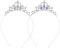 Abeillo 2 Stück Prinzessin Krone, Tiara Krone Damen für Geburtstag Hochzeit Deko, Tiara Strass Stirnband Haarschmuck für Mädchen Kinder Damen (Kreierter Weiß Amethyst)
