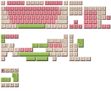 Akko Keycaps Set, Mochi & Dango Cherry Profile 170 Key PBT Keycaps Set with Mac Keys for Mechanical Keyboards
