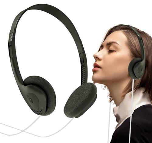 Retro Over-Ear Headphones, Wired Retro Over-Ear Headphones - Lightweight and Portable Wired Headphones - Lightweight Stereo Earbuds - Vintage Stereo Design for Mobile Phone,